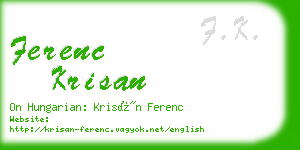 ferenc krisan business card